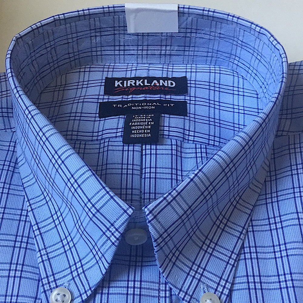 KIRKLAND SIGNATURE PLAID DRESS SHIRT